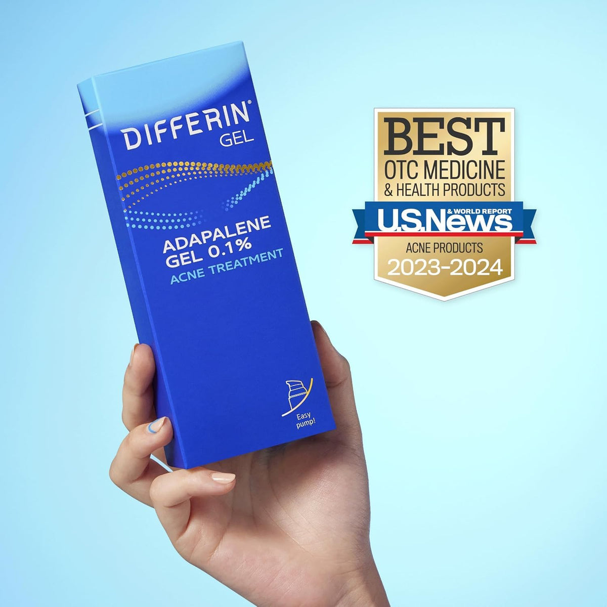 Differin Acne Treatment Gel, 30 Day Supply, Retinoid Treatment for Face with 0.1% Adapalene, Gentle Skin Care for Acne Prone Sensitive Skin, 15g Tube (Packaging May Vary) | 30-Day Supply, OTC Retinoid, Clears Acne & Prevents Breakouts, Gentle For Sensitiv