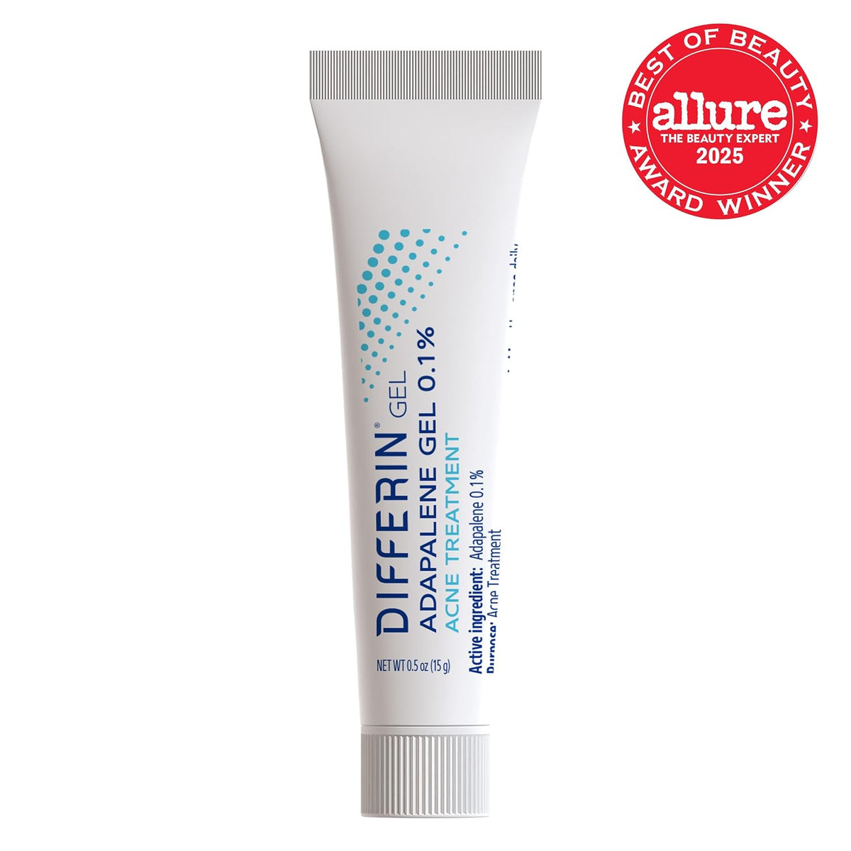 Differin Acne Treatment Gel, 30 Day Supply, Retinoid Treatment for Face with 0.1% Adapalene, Gentle Skin Care for Acne Prone Sensitive Skin, 15g Tube (Packaging May Vary) | 30-Day Supply, OTC Retinoid, Clears Acne & Prevents Breakouts, Gentle For Sensitiv