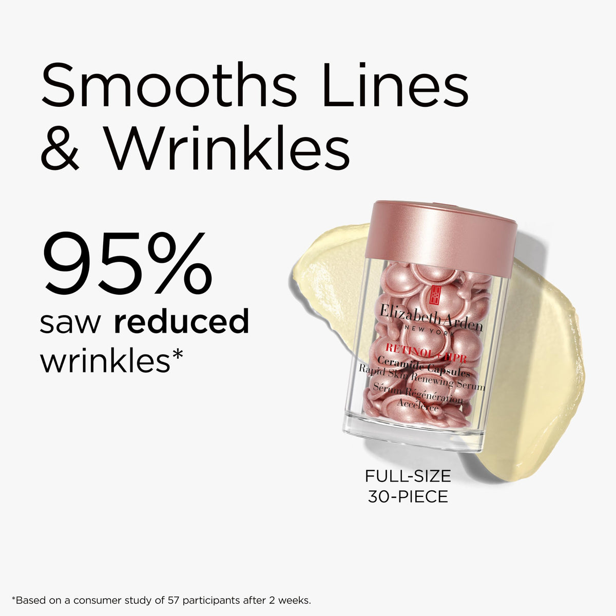 Elizabeth Arden Retinol + HPR Ceramide Rapid Skin Renewing Anti-Aging Face Serum Capsules, Fine Lines & Wrinkles Treatment with Peptides, Vitamin E, & Niacinamide