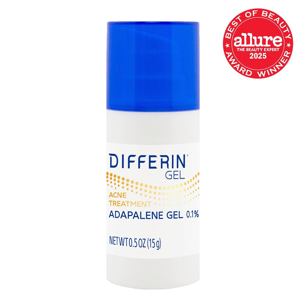 Differin Acne Treatment Gel, 30 Day Supply, Retinoid Treatment for Face with 0.1% Adapalene, Gentle Skin Care for Acne Prone Sensitive Skin, 15g Tube (Packaging May Vary) | 30-Day Supply, OTC Retinoid, Clears Acne & Prevents Breakouts, Gentle For Sensitiv