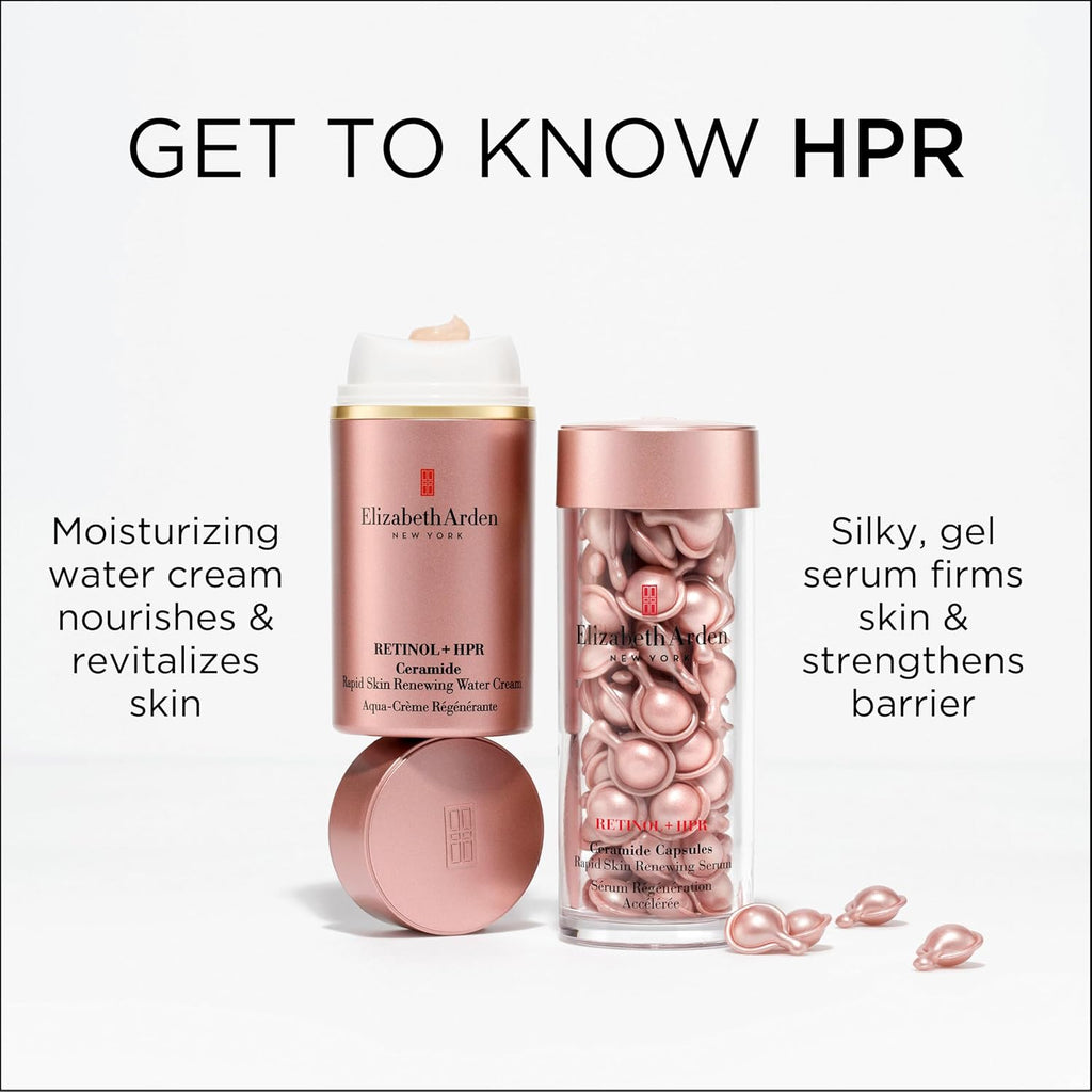 Elizabeth Arden Retinol + HPR Ceramide Rapid Skin Renewing Anti-Aging Face Serum Capsules, Fine Lines & Wrinkles Treatment with Peptides, Vitamin E, & Niacinamide