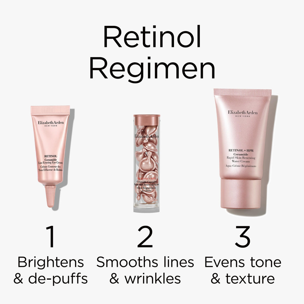 Elizabeth Arden Retinol + HPR Ceramide Rapid Skin Renewing Anti-Aging Face Serum Capsules, Fine Lines & Wrinkles Treatment with Peptides, Vitamin E, & Niacinamide
