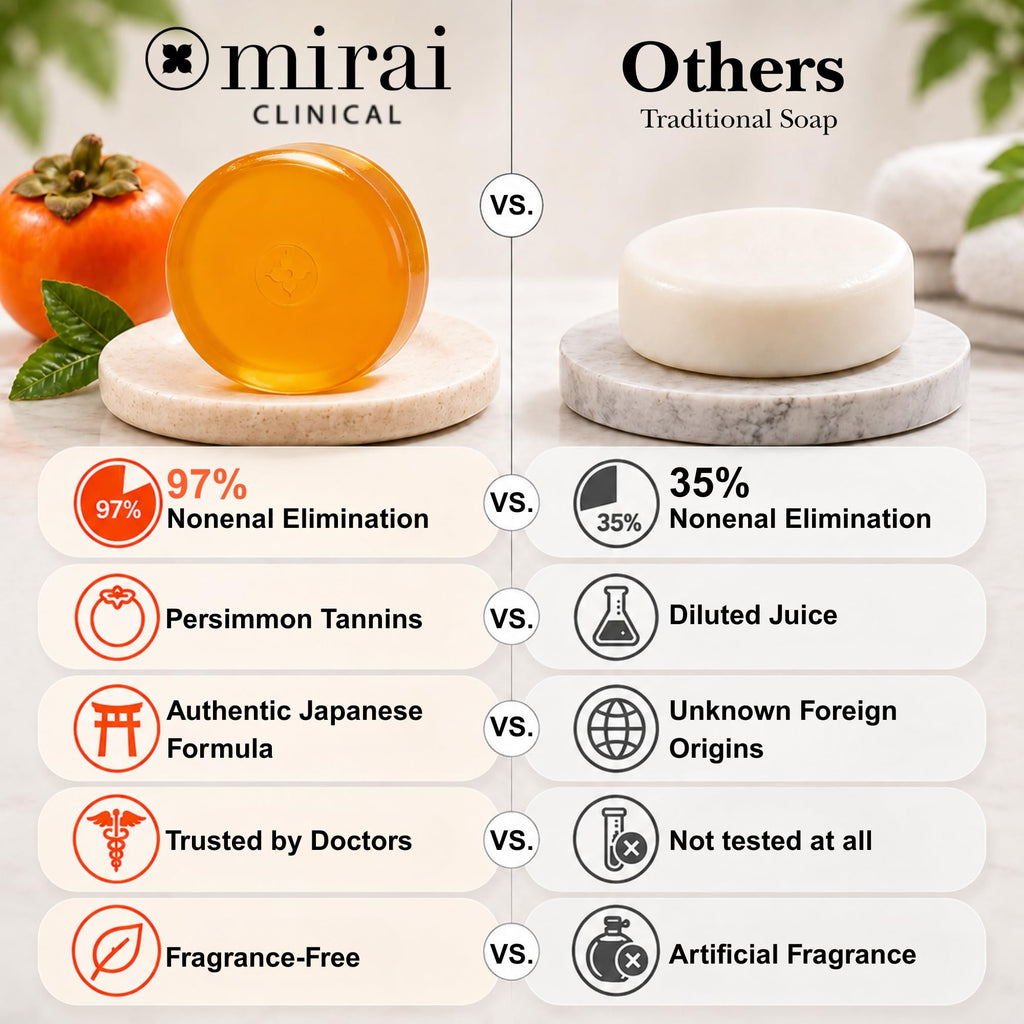 Mirai Clinical Persimmon Soap for Old People Smell,Nonenal® Odor Eliminator