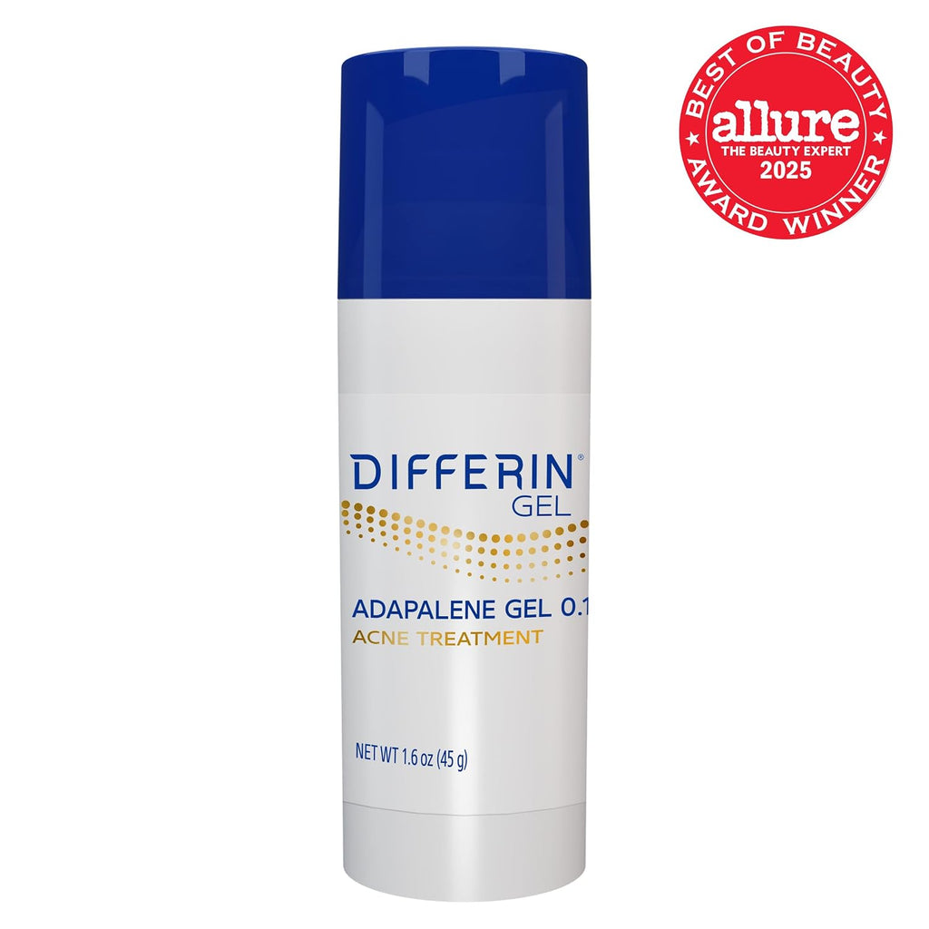 Differin Acne Treatment Gel, 30 Day Supply, Retinoid Treatment for Face with 0.1% Adapalene, Gentle Skin Care for Acne Prone Sensitive Skin, 15g Tube (Packaging May Vary) | 30-Day Supply, OTC Retinoid, Clears Acne & Prevents Breakouts, Gentle For Sensitiv