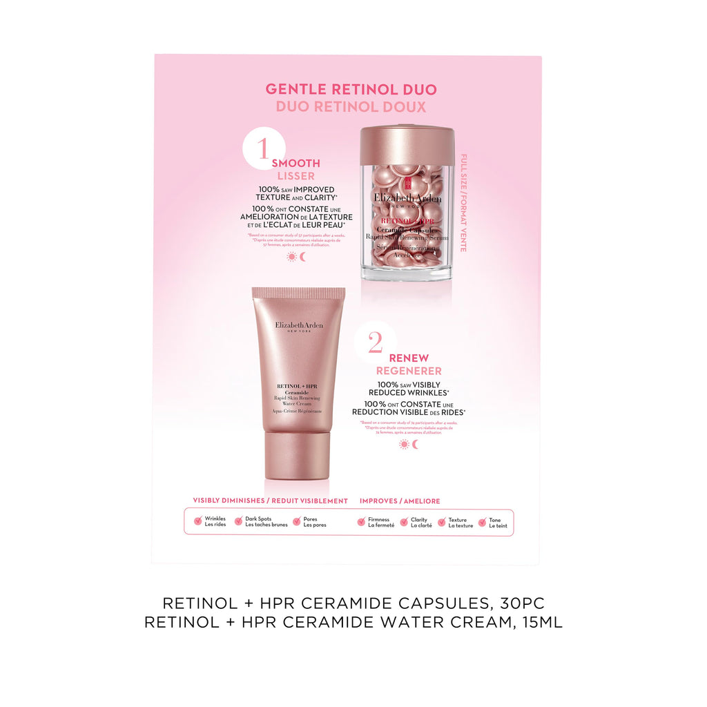 Elizabeth Arden Retinol + HPR Ceramide Rapid Skin Renewing Anti-Aging Face Serum Capsules, Fine Lines & Wrinkles Treatment with Peptides, Vitamin E, & Niacinamide