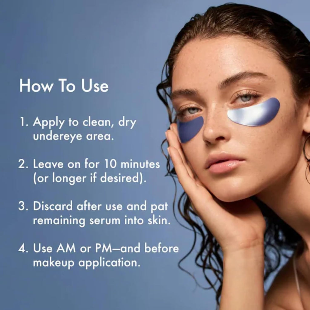Summer Fridays Jet Lag Hydrating Eye Patches - De-puffing Hydrogel Under Eye Masks with Hyaluronic Acid, Caffeine + Peptides - Soothing + Refreshing At-Home + Travel Skin Care (15 Pairs)