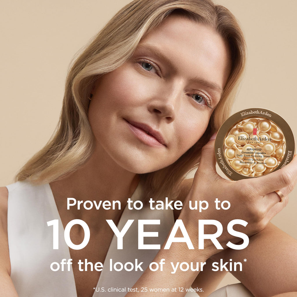 Elizabeth Arden Retinol + HPR Ceramide Rapid Skin Renewing Anti-Aging Face Serum Capsules, Fine Lines & Wrinkles Treatment with Peptides, Vitamin E, & Niacinamide