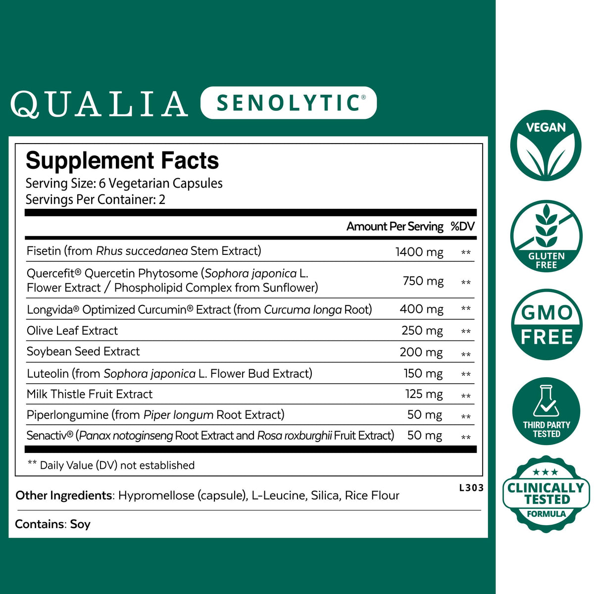 Qualia Senolytic | 1400mg Fisetin for Healthy Aging & Vitality