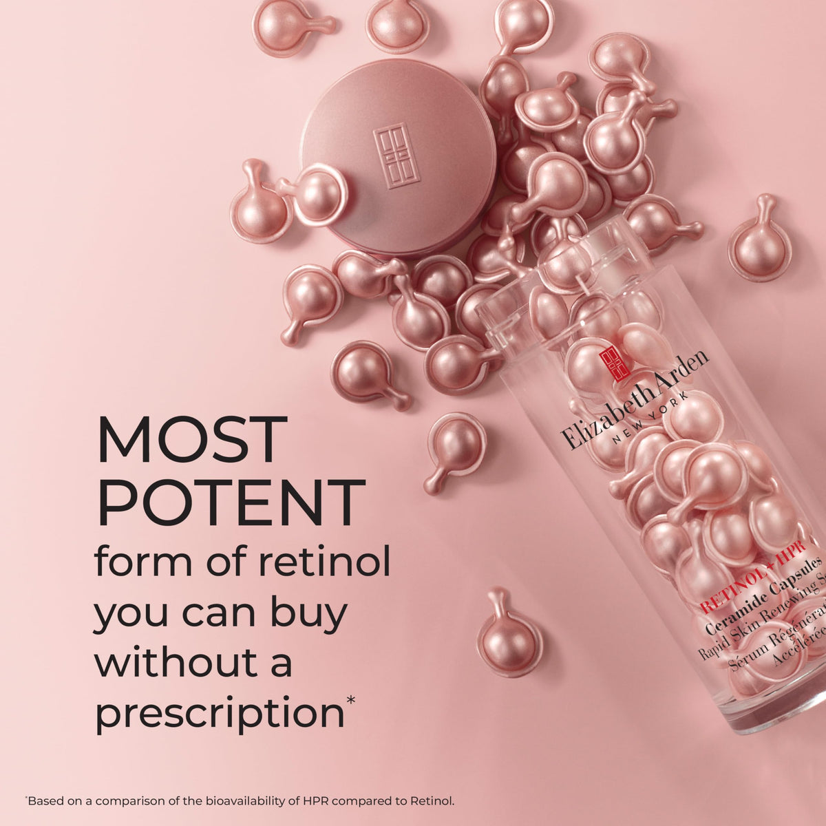 Elizabeth Arden Retinol + HPR Ceramide Rapid Skin Renewing Anti-Aging Face Serum Capsules, Fine Lines & Wrinkles Treatment with Peptides, Vitamin E, & Niacinamide