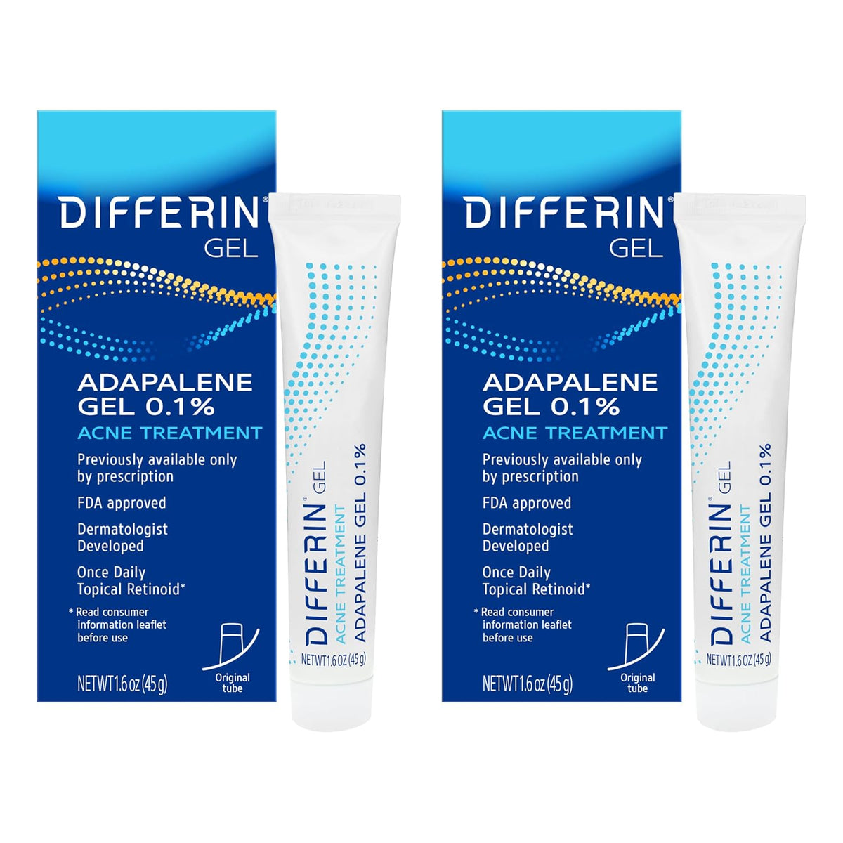 Differin Acne Treatment Gel, 30 Day Supply, Retinoid Treatment for Face with 0.1% Adapalene, Gentle Skin Care for Acne Prone Sensitive Skin, 15g Tube (Packaging May Vary) | 30-Day Supply, OTC Retinoid, Clears Acne & Prevents Breakouts, Gentle For Sensitiv