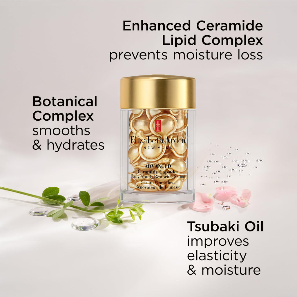 Elizabeth Arden Retinol + HPR Ceramide Rapid Skin Renewing Anti-Aging Face Serum Capsules, Fine Lines & Wrinkles Treatment with Peptides, Vitamin E, & Niacinamide